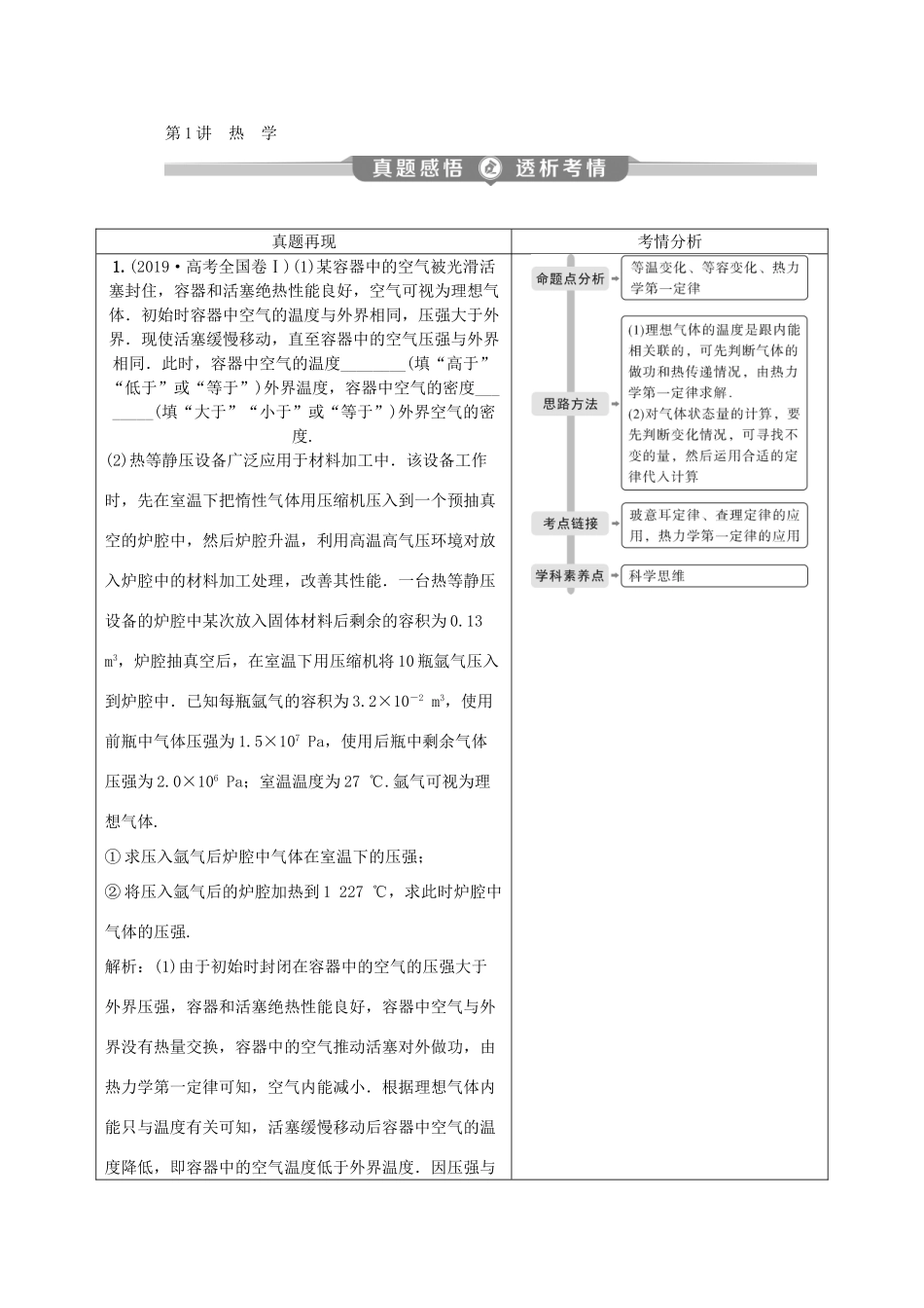 （京津鲁琼专用）高考物理大二轮复习 专题八 第1讲 热学讲义-人教版高三全册物理教案_第2页