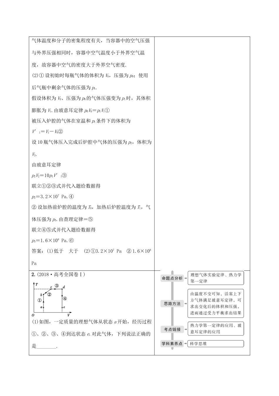 （京津鲁琼专用）高考物理大二轮复习 专题八 第1讲 热学讲义-人教版高三全册物理教案_第3页