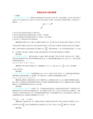 高考物理总复习 第四单元 曲线运动单元滚动检测教师用书（含解析）-人教版高三全册物理教案