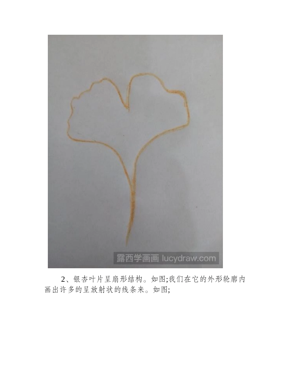 教你画黄色银杏叶简笔画教程_第2页