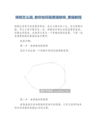 核桃怎么画_教你如何画素描核桃_素描教程