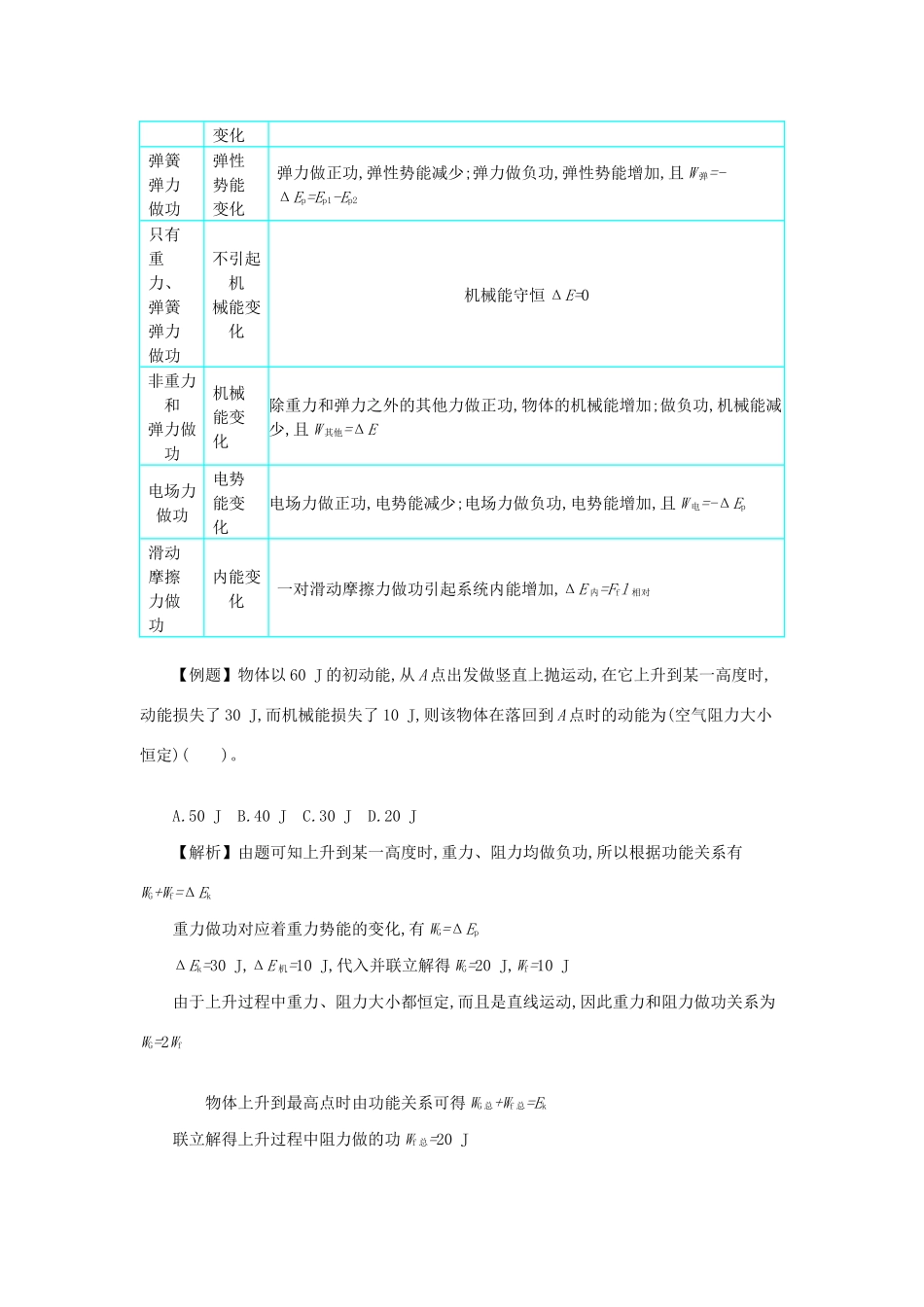 高考物理总复习 第六单元 机械能 第4讲 功能关系 能量守恒定律教师用书（含解析）-人教版高三全册物理教案_第3页