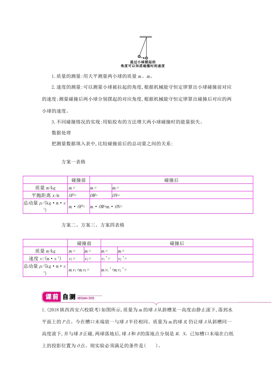 高考物理总复习 第六单元 动量 实验7 验证动量守恒定律教师用书（含解析）新人教版-新人教版高三全册物理教案_第3页