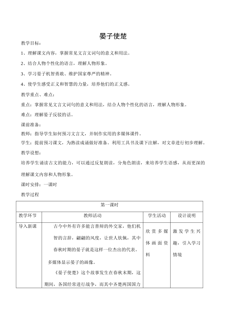 八年级语文苏教版上册 晏子使楚_第1页