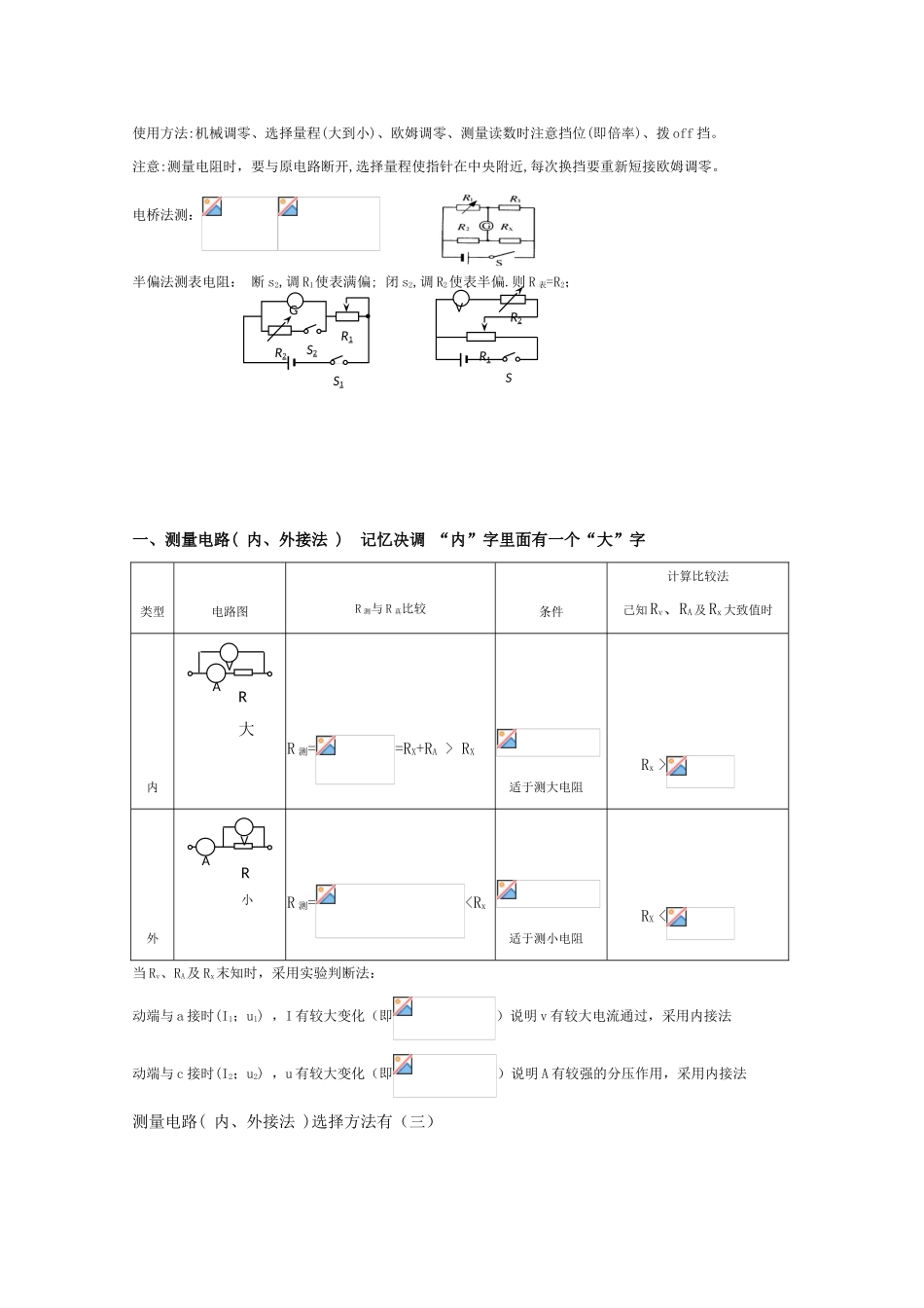 高考物理强档 知识归纳（电学实验专题）教案 沪科版_第2页