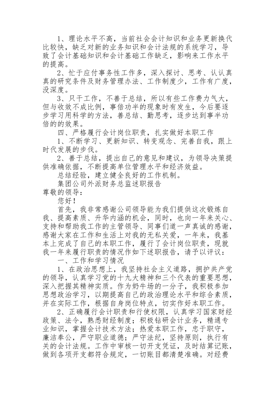 集团公司外派财务总监述职报告_第2页