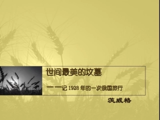 八年级语文世间最美的坟墓—记1928年的一次俄国旅行