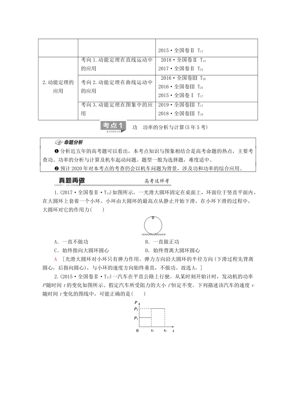 高考物理二轮复习 第1部分 专题2 动量与能量 第1讲 功 功率 动能定理教案-人教版高三全册物理教案_第2页