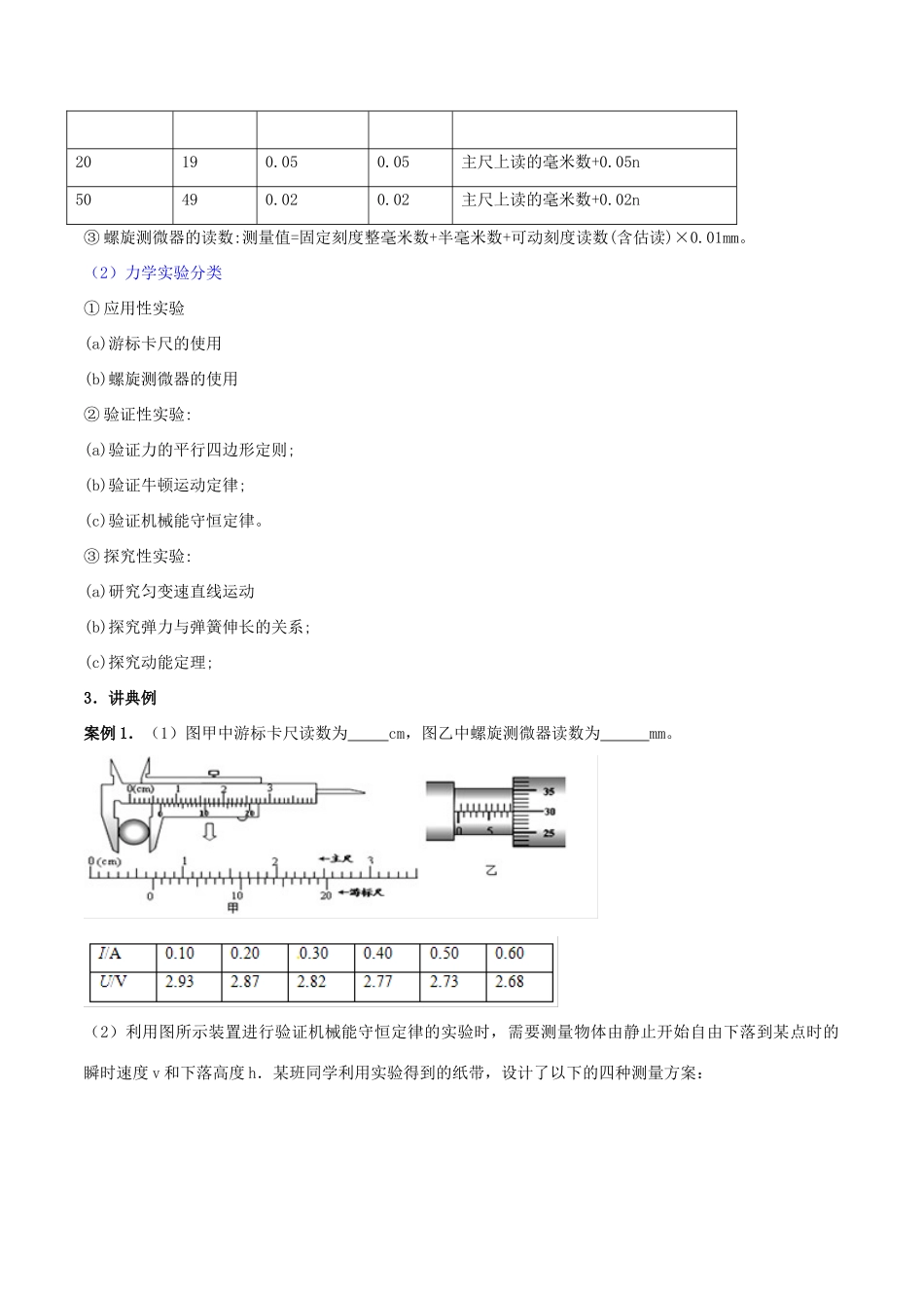 高考物理二轮复习 专题17 力学实验（讲）（含解析）-人教版高三全册物理教案_第3页