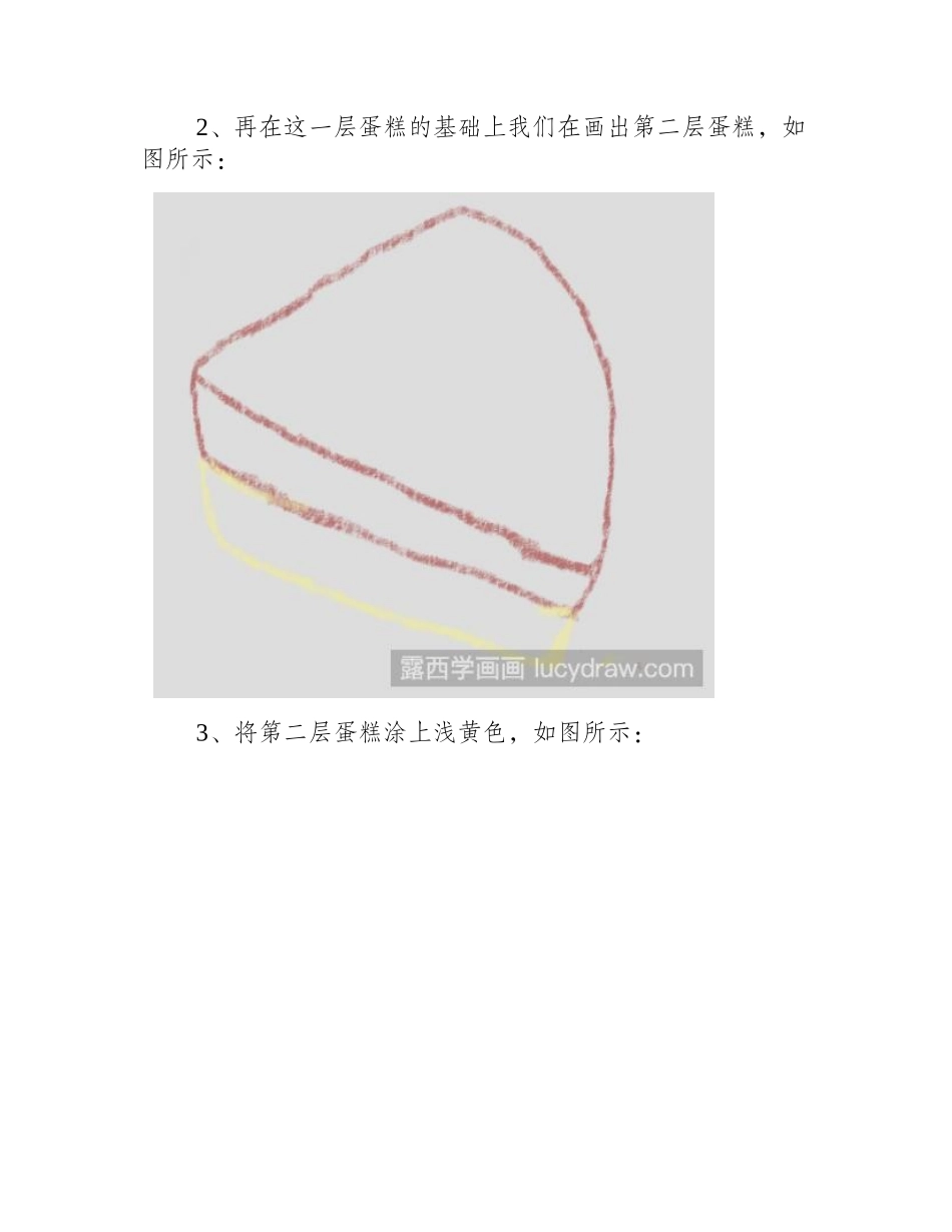 教你画一块水果蛋糕儿童画教程_第2页