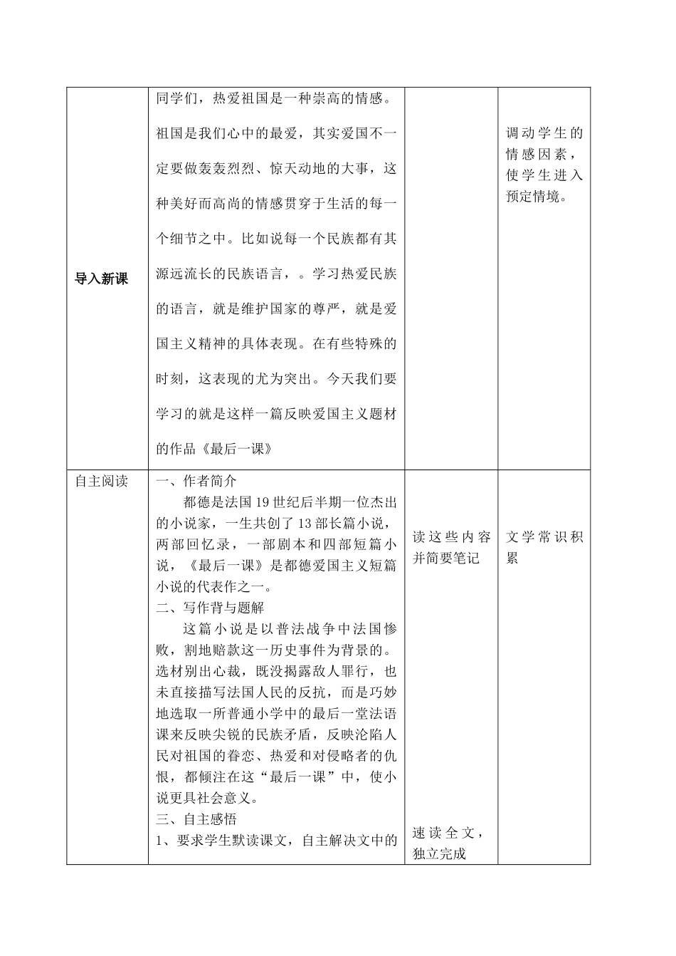 八年级语文上最后一课教案沪教版五四制_第2页
