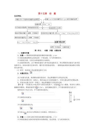 高考物理一轮复习 第十五章 动量 第1单元 动量 冲量 动量定理教案-人教版高三全册物理教案