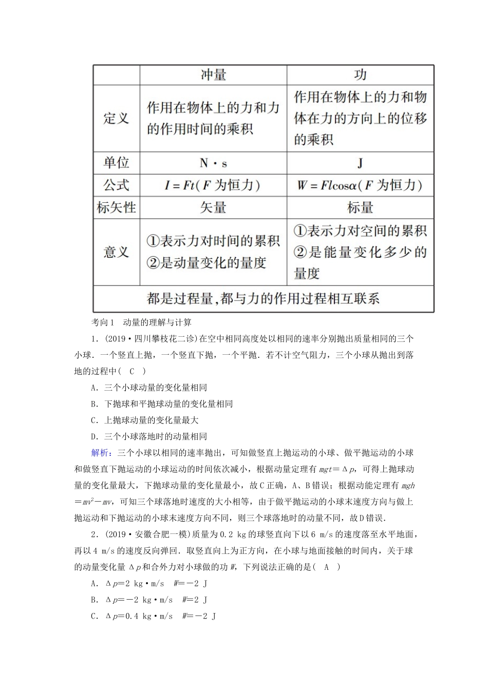 高考物理一轮复习 第六章 第1讲 动量 动量定理教案 新人教版-新人教版高三全册物理教案_第2页