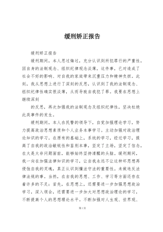 缓刑矫正报告