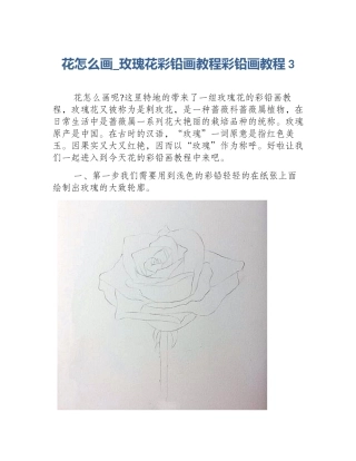 花怎么画_玫瑰花彩铅画教程彩铅画教程3