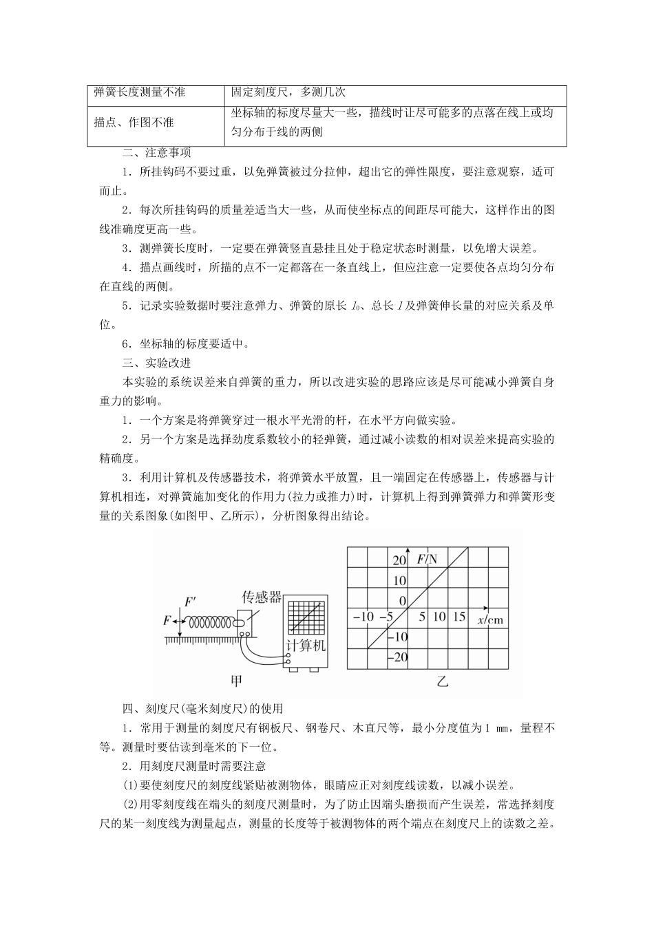 高考物理一轮复习 专题十二 实验与探究 考点1 力学实验 二 探究弹力和弹簧伸长的关系教案-人教版高三全册物理教案_第3页