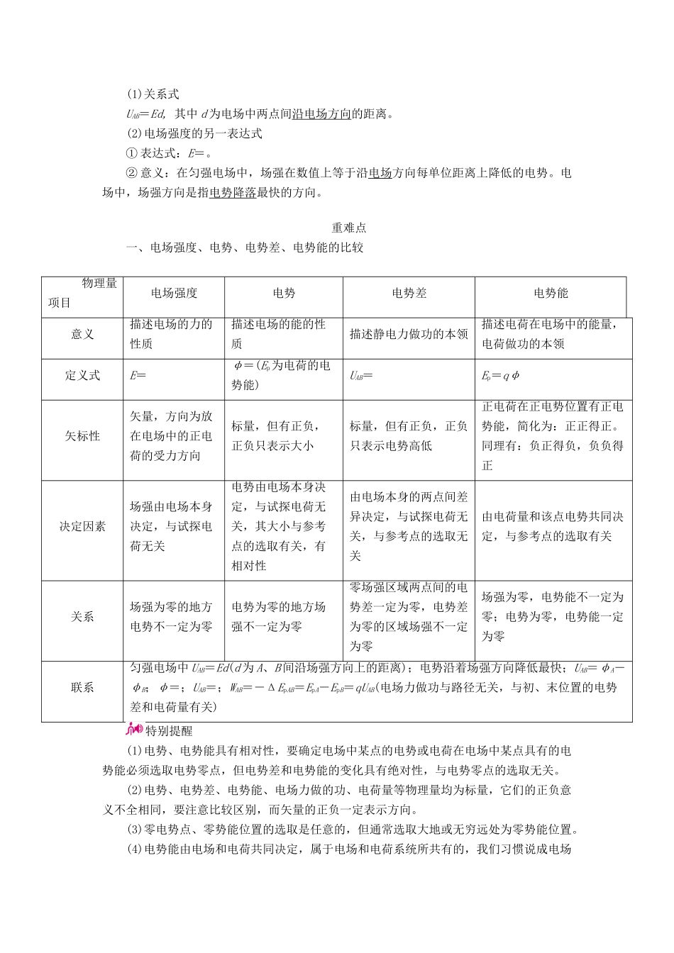 高考物理一轮复习 专题七 静电场 考点2 电场能的性质教案-人教版高三全册物理教案_第2页