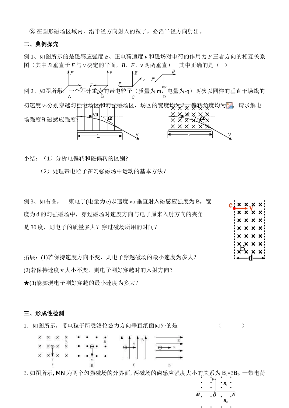 高考物理 磁场对运动电荷的作用教案 新人教版_第2页