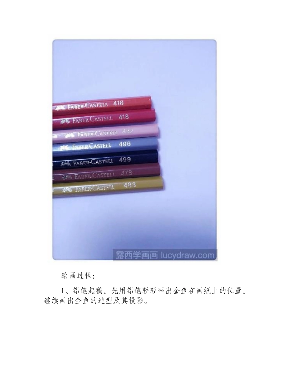 教你画红金鱼彩铅画教程_第2页