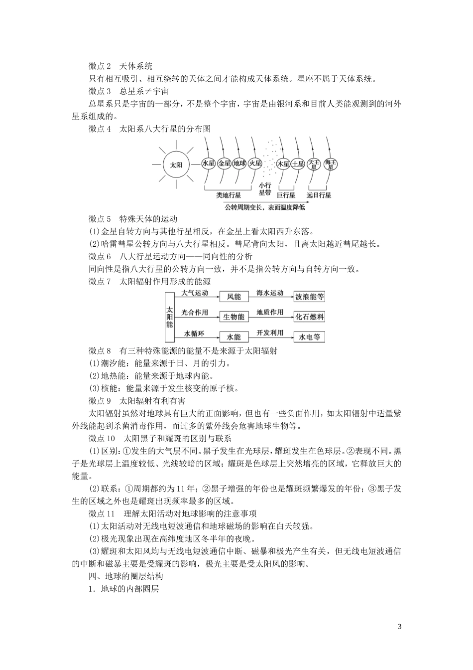 高考地理一轮复习 第一章 行星地球 第3讲 地球的宇宙环境、太阳对地球的影响和地球的圈层结构教案 新人教版-新人教版高三全册地理教案_第3页