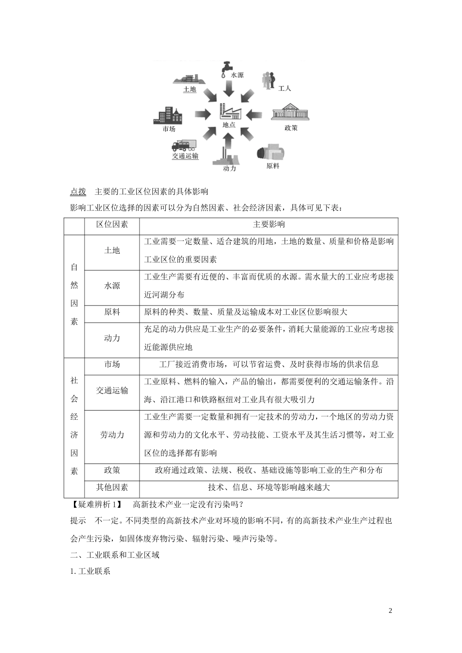 高考地理一轮复习 第25讲 工业区位因素与工业地域联系教师用书（含解析）湘教版-湘教版高三全册地理教案_第2页