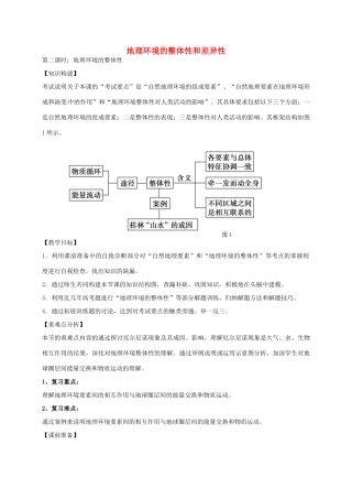 高考地理一轮复习 地理环境的整体性和差异性（第2课时）教案-人教版高三全册地理教案