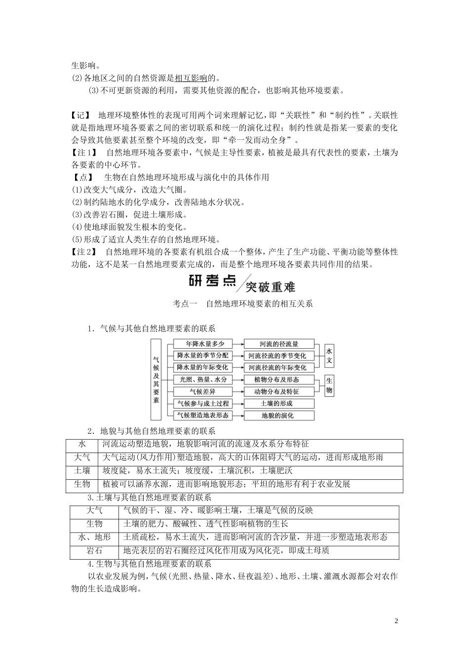 高考地理一轮复习 模块一 第三章 自然地理环境的整体性与差异性教师用书（含解析）湘教版-湘教版高三全册地理教案_第2页