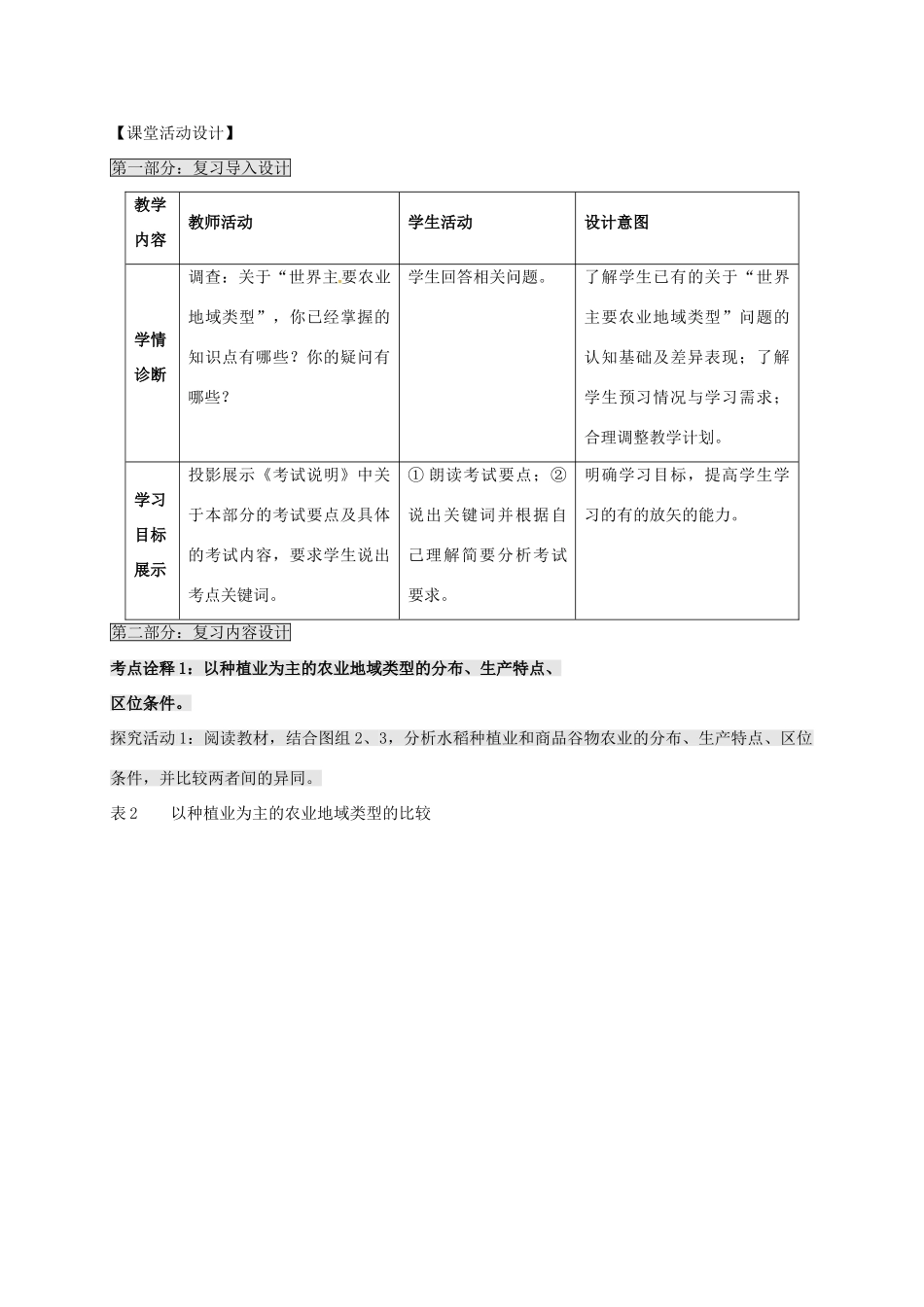 高考地理一轮复习 农业生产与地理环境（第2课时）教案-人教版高三全册地理教案_第2页