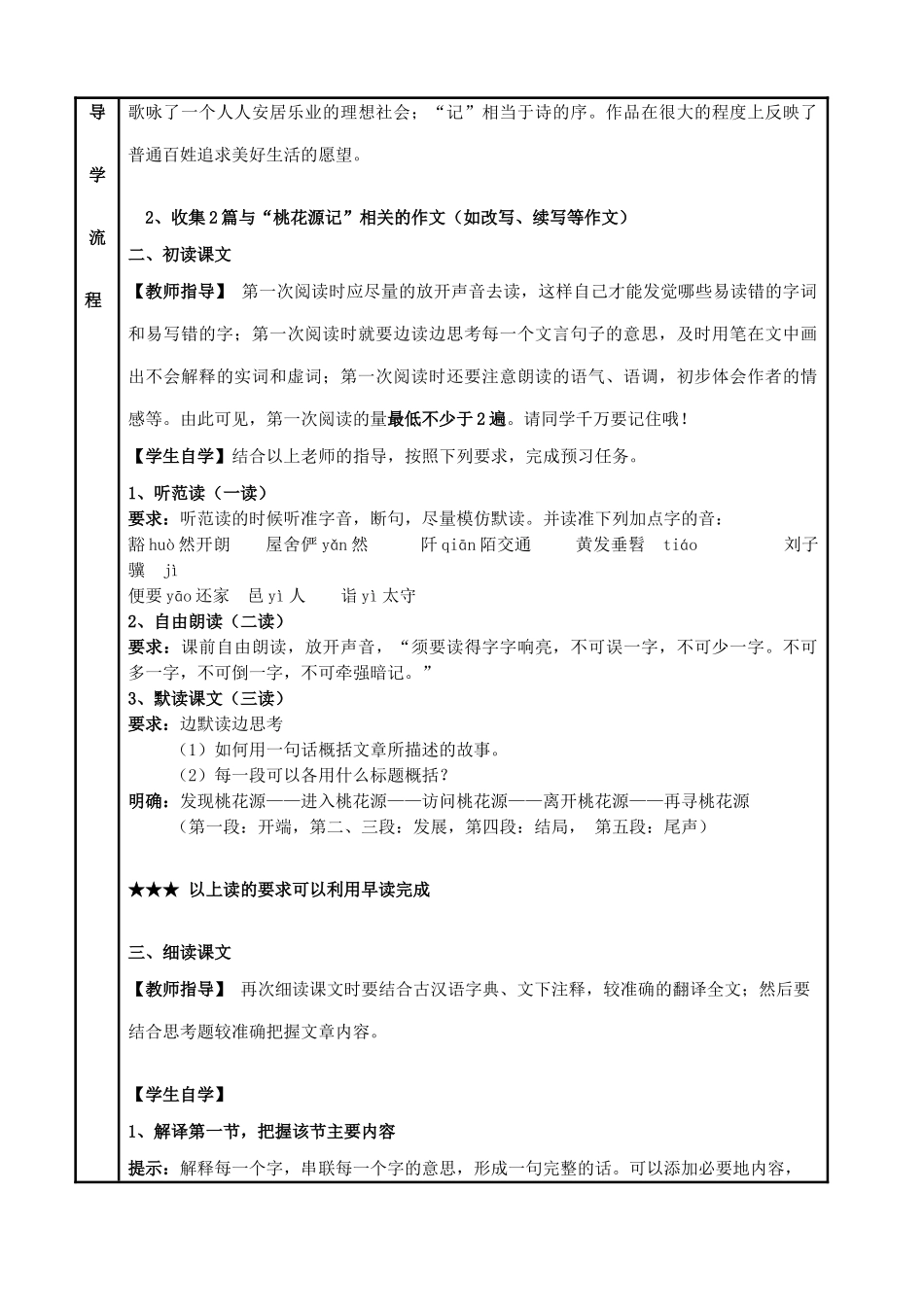 八年级语文上册 第五单元 21 桃花源记 名师教案 人教新课标版_第2页