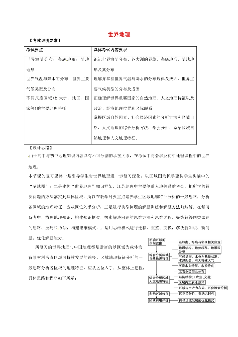 高考地理一轮复习 世界地理（第1课时）教案-人教版高三全册地理教案_第1页