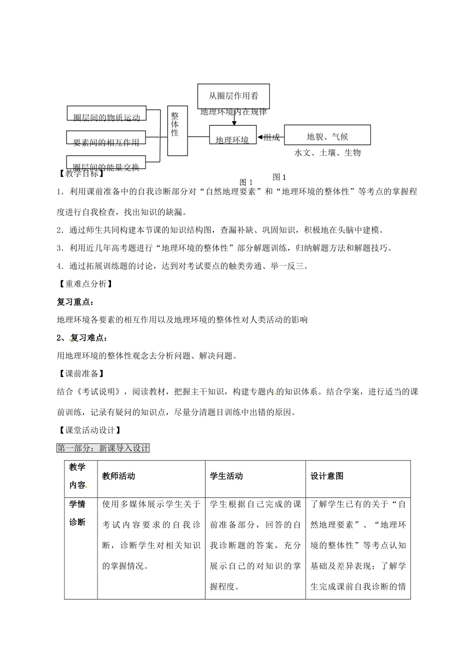 高考地理 自然环境的整体性和差异性（第1课时）教案-人教版高三全册地理教案_第2页