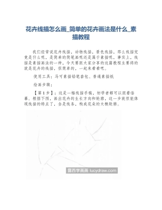 花卉线描怎么画_简单的花卉画法是什么_素描教程