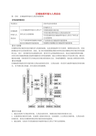 高考地理 专题八 区域高考地理环境与人类活动（第1课时）教案-人教版高三全册地理教案
