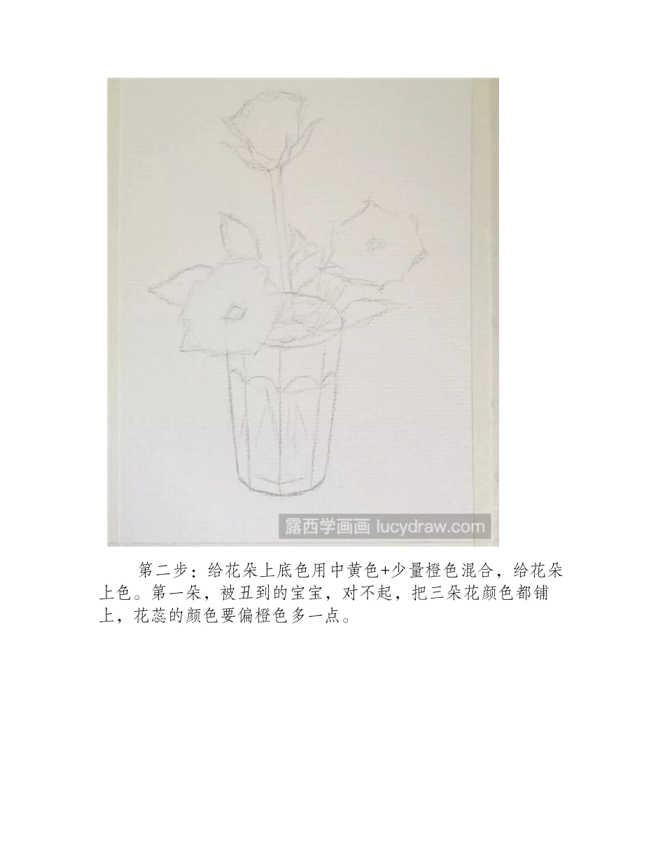 花瓶中的鲜花怎么画_怎么画出花瓶的透明感_水彩画教程_第2页