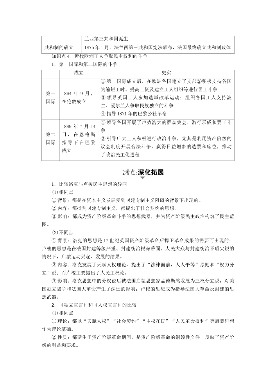 高考历史一轮复习 近代社会的民主思想与实践 第1讲 近代欧美的民主思想和实践教案 岳麓版选修2-岳麓版高三选修2历史教案_第3页