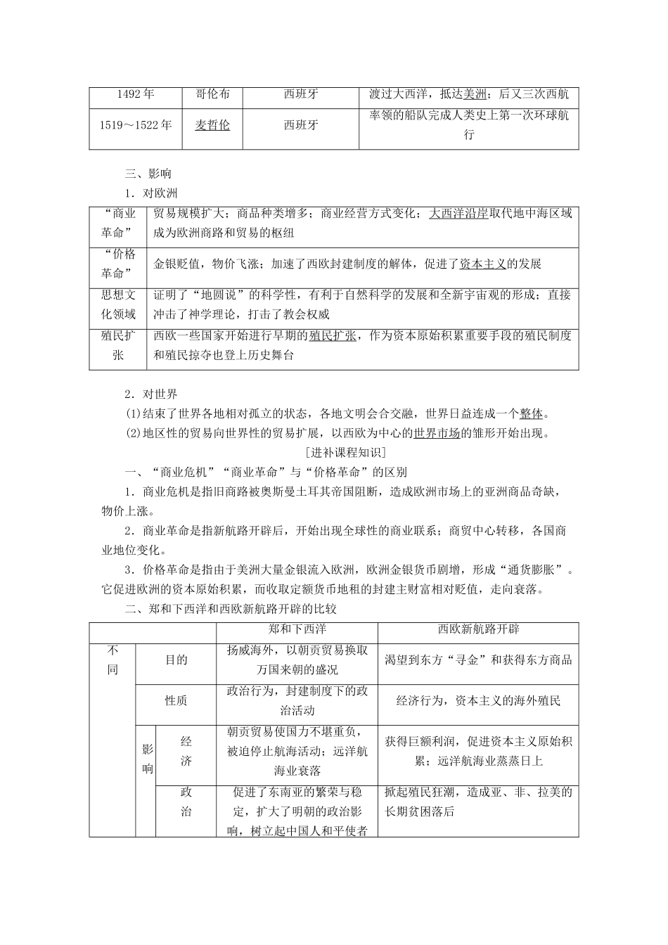 高考历史一轮复习 第六单元 资本主义世界市场的形成与发展 第1讲 新航路的开辟、殖民扩张与世界市场的拓展讲义（含解析）新人教版必修2-新人教版高三必修2历史教案_第2页