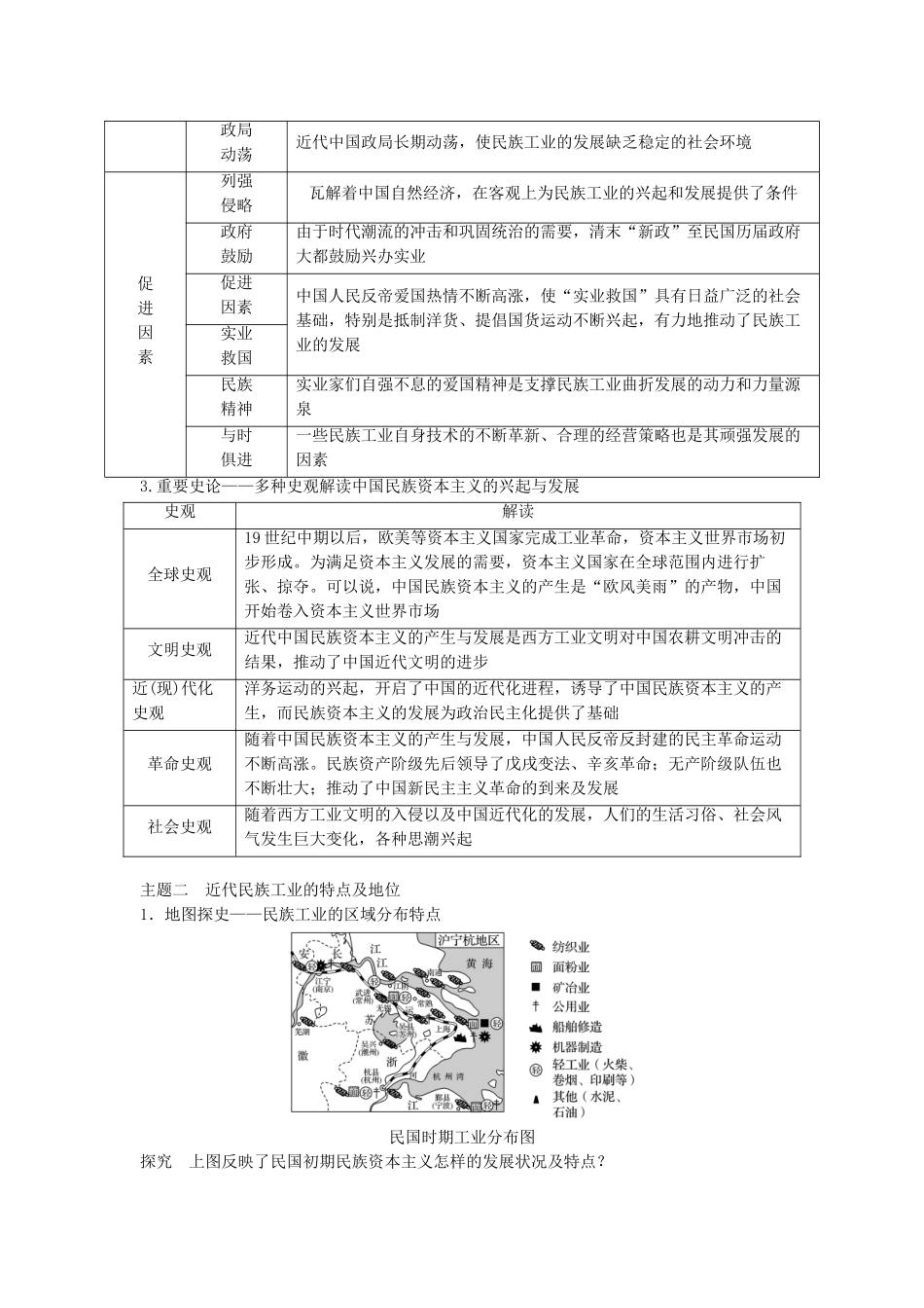 高考历史一轮复习 第七单元 工业文明的崛起和对中国的冲击 考点30 近代民族工业的曲折发展教案 岳麓版-岳麓版高三全册历史教案_第3页