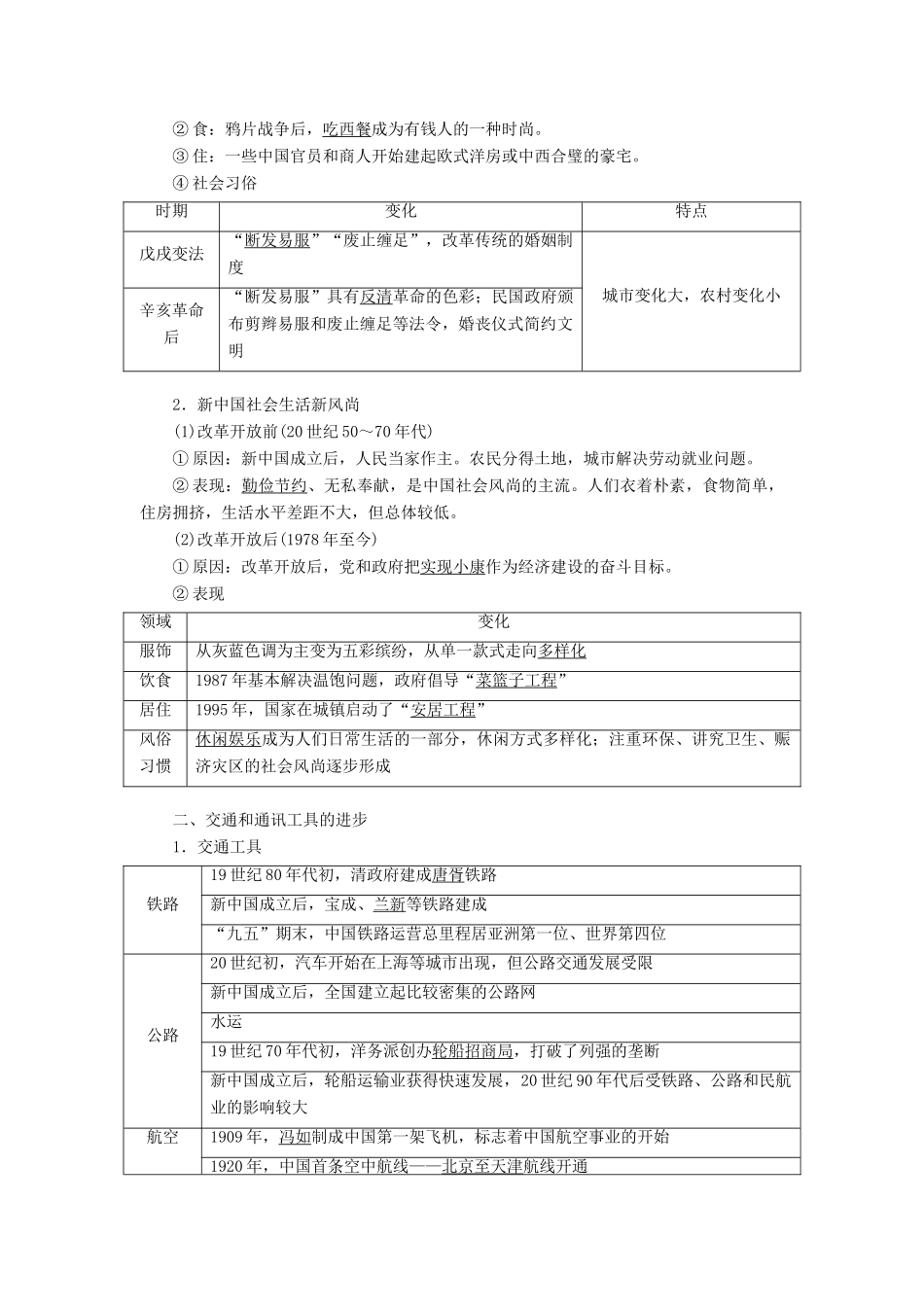 高考历史一轮复习 第七单元 近代中国资本主义的曲折发展和社会生活的变迁 第2讲 中国近现代社会生活的变迁讲义（含解析）新人教版必修2-新人教版高三必修2历史教案_第2页