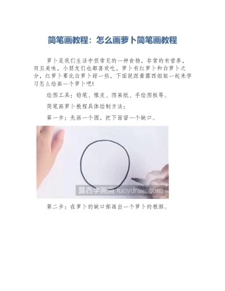 简笔画教程：怎么画萝卜简笔画教程
