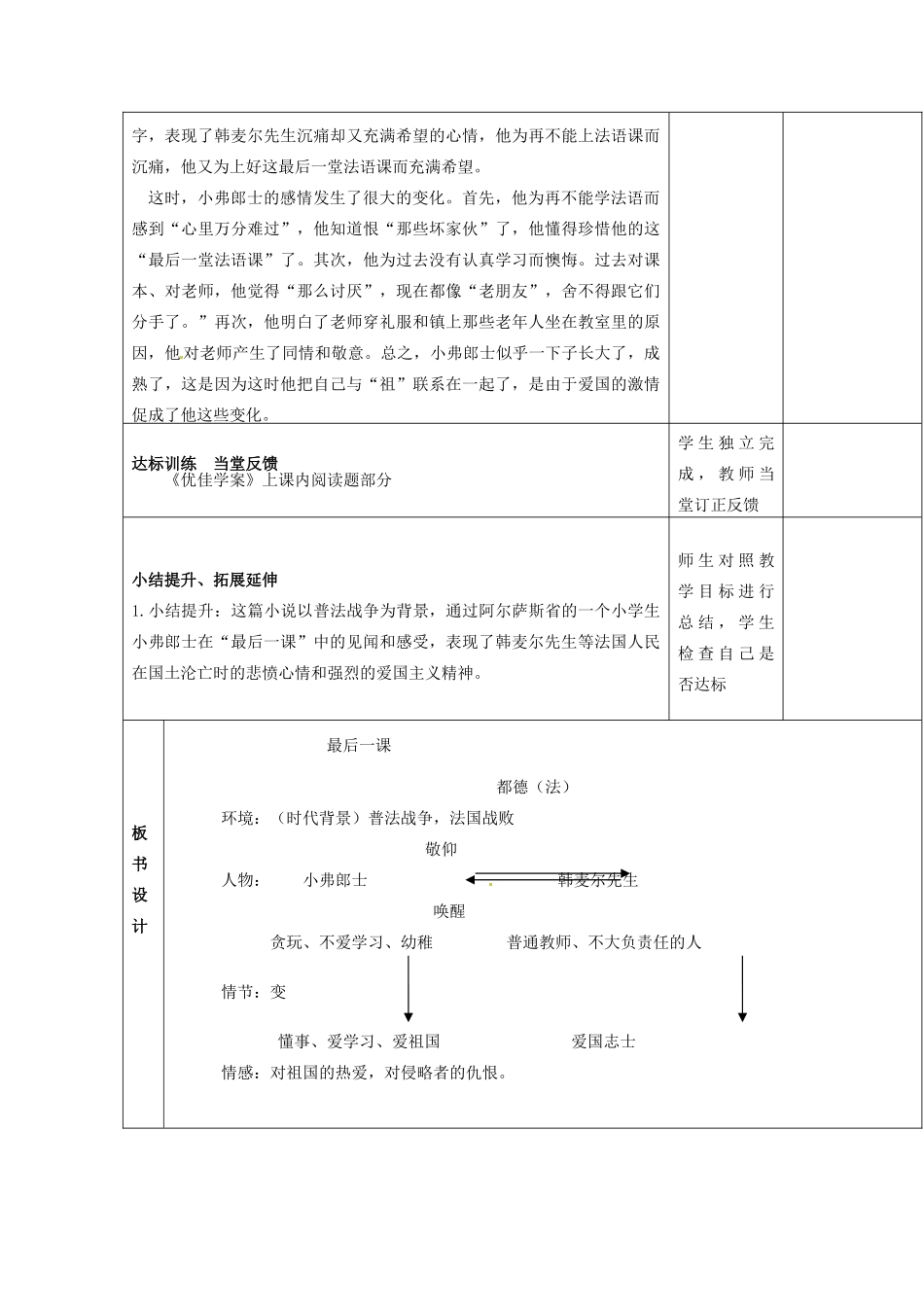 八年级语文上册 第7课《最后一课》教案（1） 苏教版-苏教版初中八年级上册语文教案_第3页