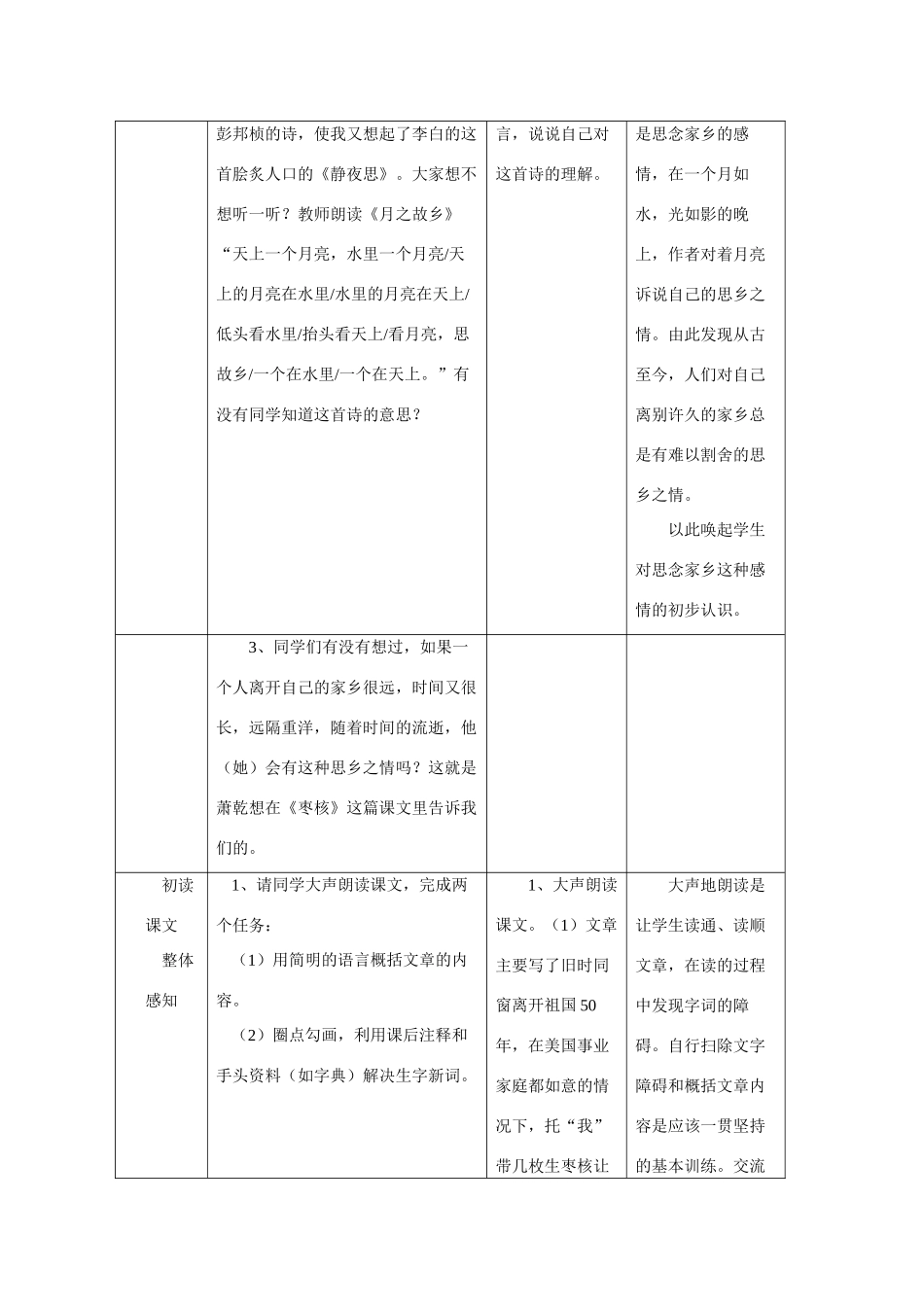 八年级语文上册 第6课《枣核》教案 苏教版_第2页