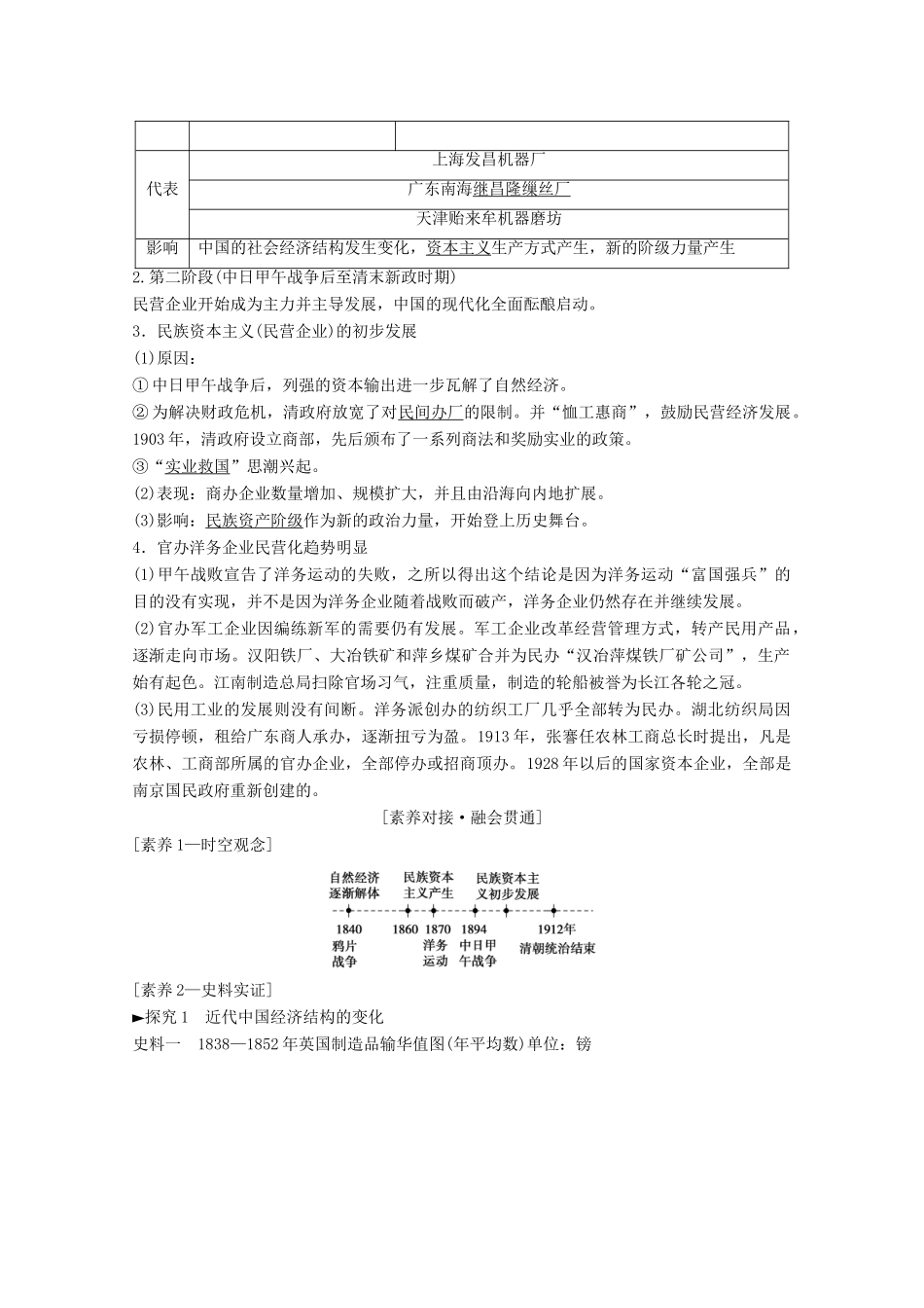 高考历史一轮复习 模块2 专题七 近代中国资本主义的曲折发展 第14讲 近代中国民族工业的兴起与民国时期民族工业的曲折发展教师用书（含解析）人民版-人民版高三全册历史教案_第3页