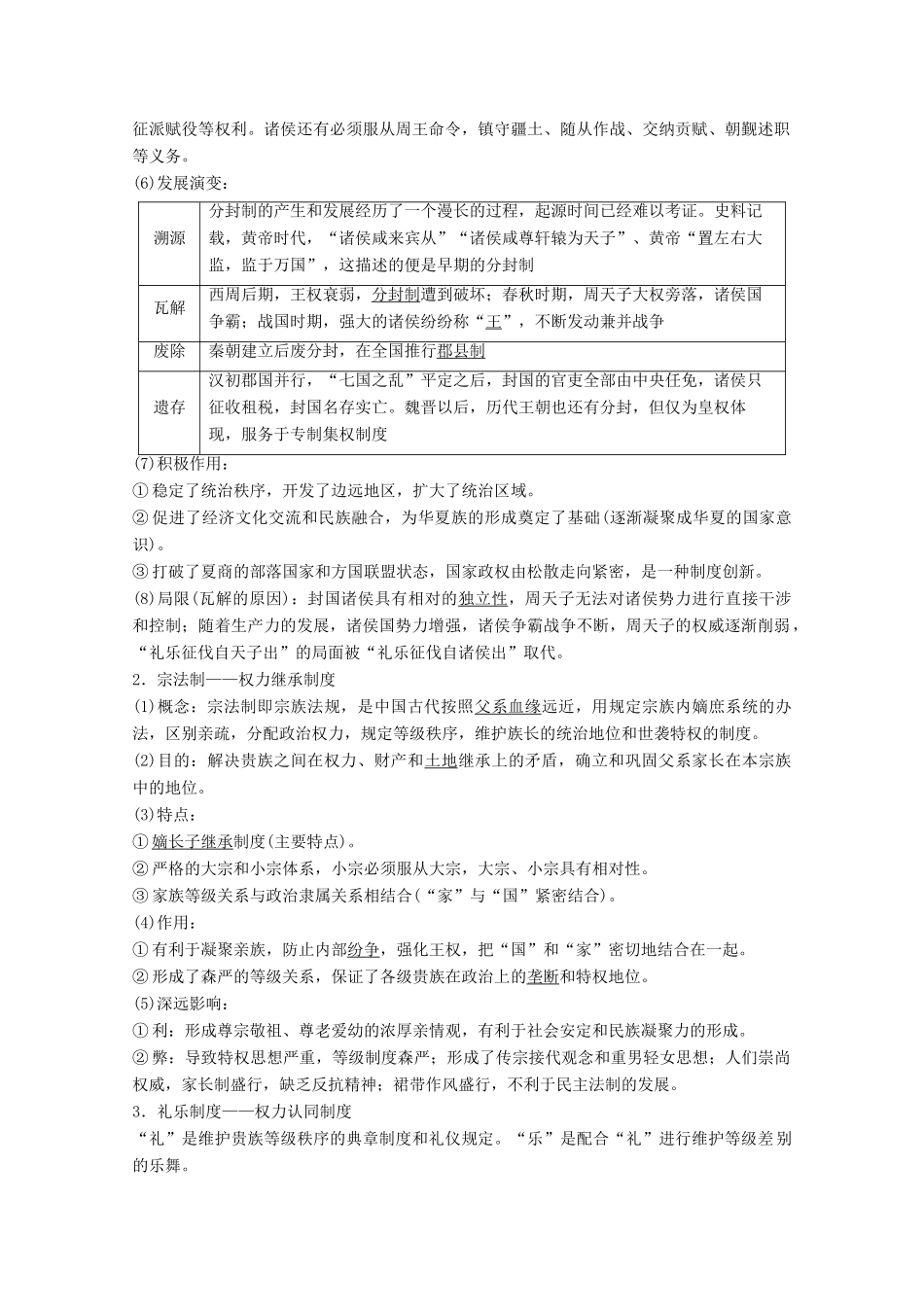 高考历史一轮复习 模块1 专题一 古代中国的政治制度 第1讲 中国早期政治制度的特点和走向“大一统”的秦汉政治教师用书（含解析）人民版-人民版高三全册历史教案_第2页