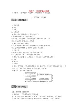 高考历史一轮复习 历史上重大改革回眸 考点3 近代亚非的改革教案 岳麓版-岳麓版高三全册历史教案