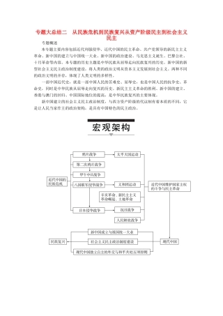 高考历史一轮复习 专题大总结二 从民族危机到民族复兴从资产阶级民主到社会主义民主教案 人民版-人民版高三全册历史教案