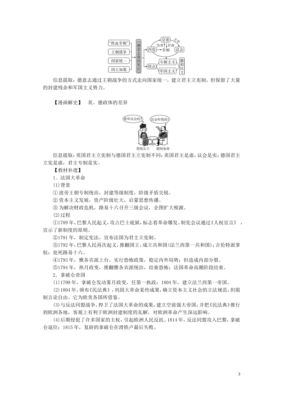 高考历史一轮复习 专题四 古代希腊、罗马的政治文明和近代西方的民主政治 5 第15讲 民主政治的扩展教案 人民版-人民版高三全册历史教案_第3页