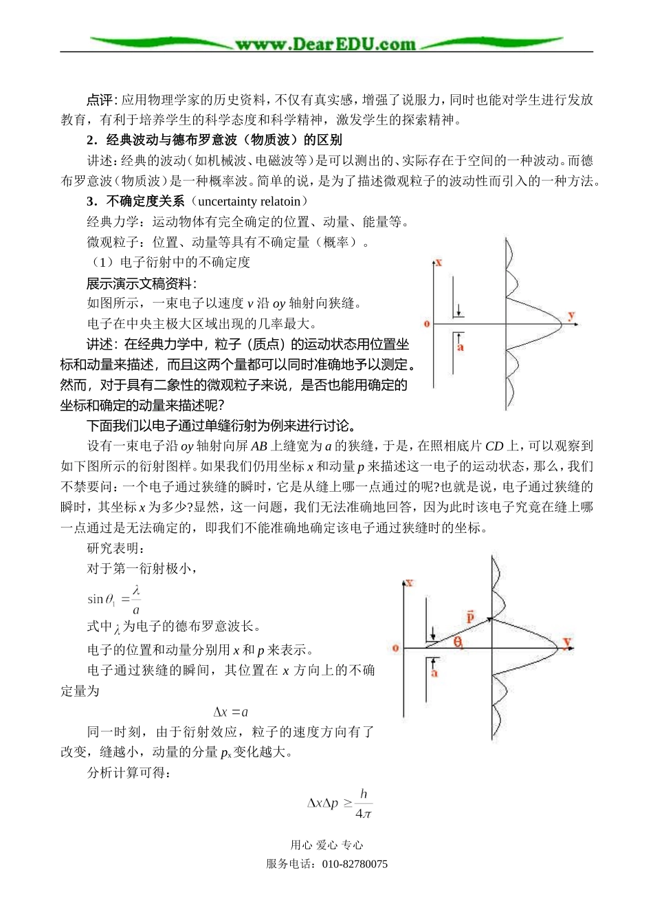 高二物理选修3-5 不确定关系_第2页