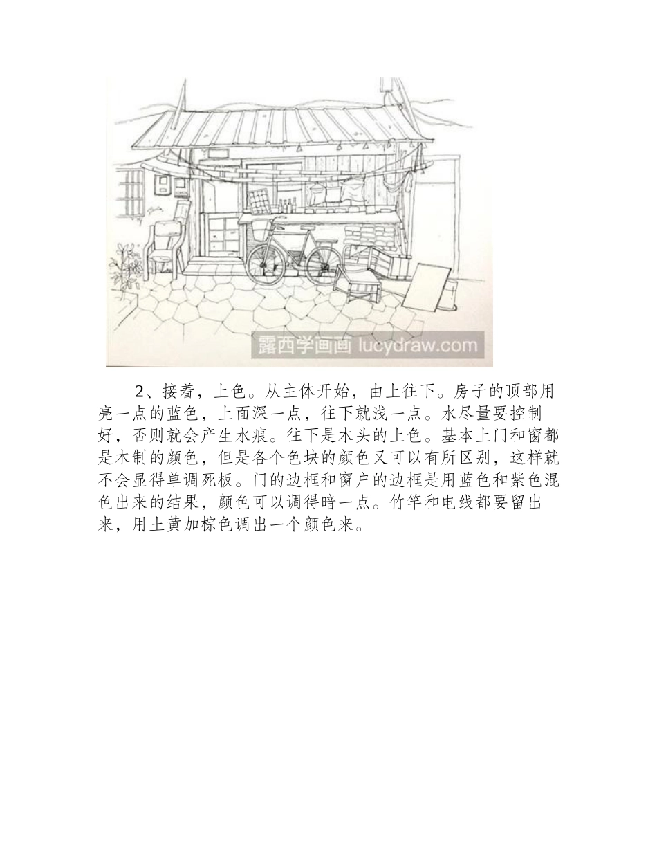 教你画小卖部水彩画教程_第2页