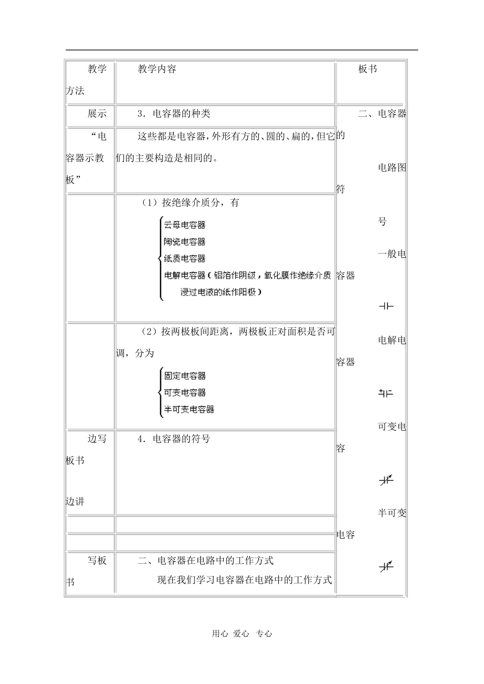 高二物理第十四章第八节 电容器电容教案 人教试验版_第3页