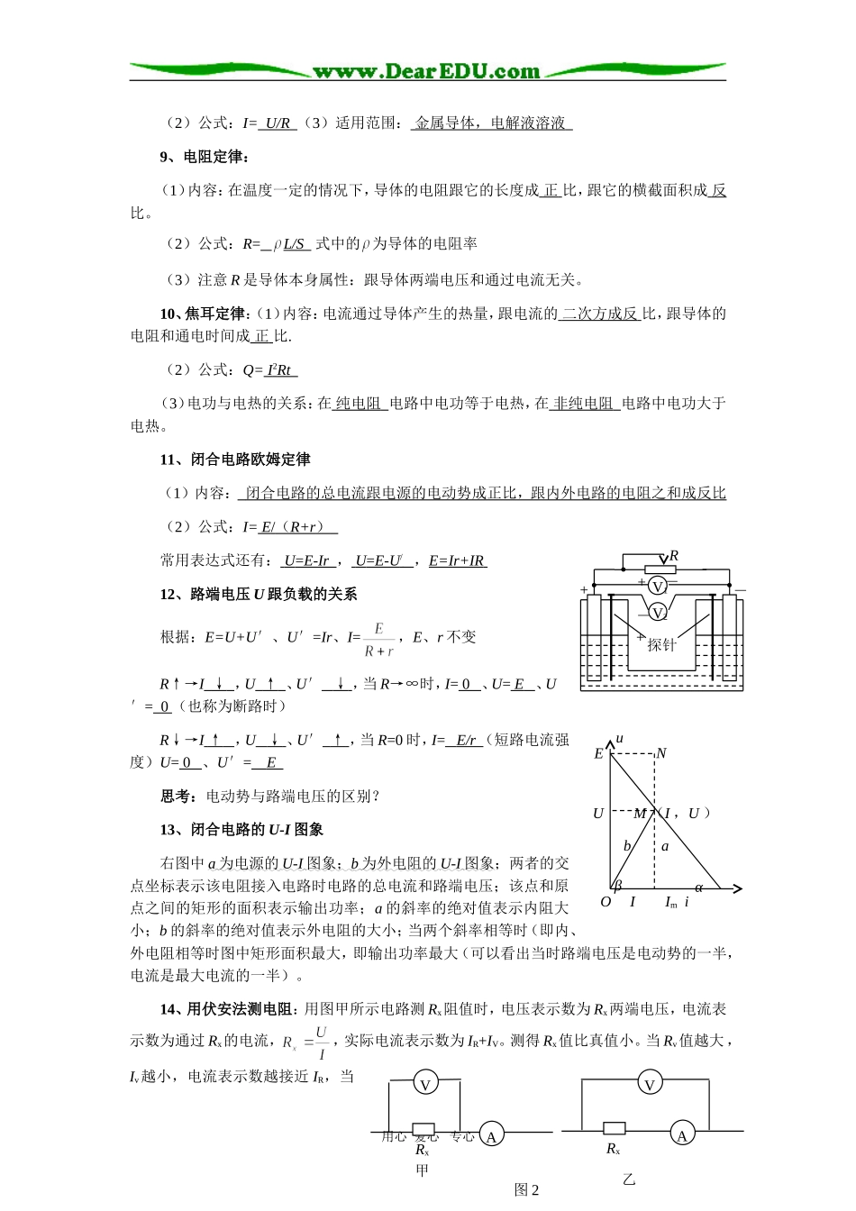 高二物理磁场全章复习教案选修三_第2页